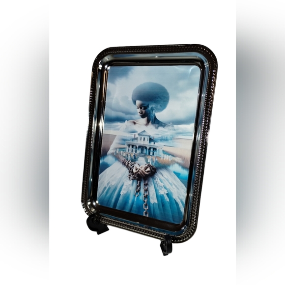 Custom Made 11x7 Stainless Steel Black History Trinket Rolling Tray - Picture 2 of 5